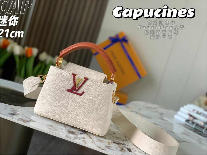 Front view of modern refined women's handbag – women's designer-style accessory