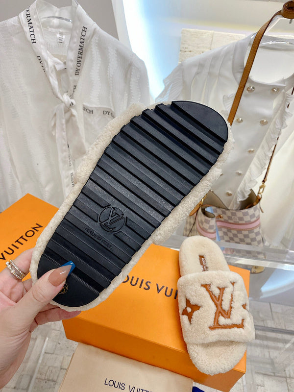 Louis Vuitton Camel Platform Heels - Full Silhouette View