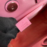 Side view of tailored structured handbag