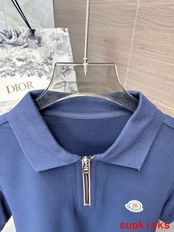 Side profile of Moncler luxury clothing with tailored silhouette