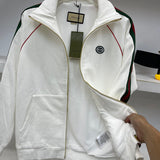 Front view of Gucci luxury clothing with label-forward styling