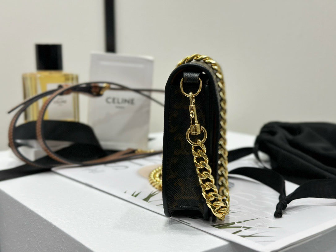 Celine Multipochette In Triomphe Canvas Bag detail shot – designer craftsmanship and quality