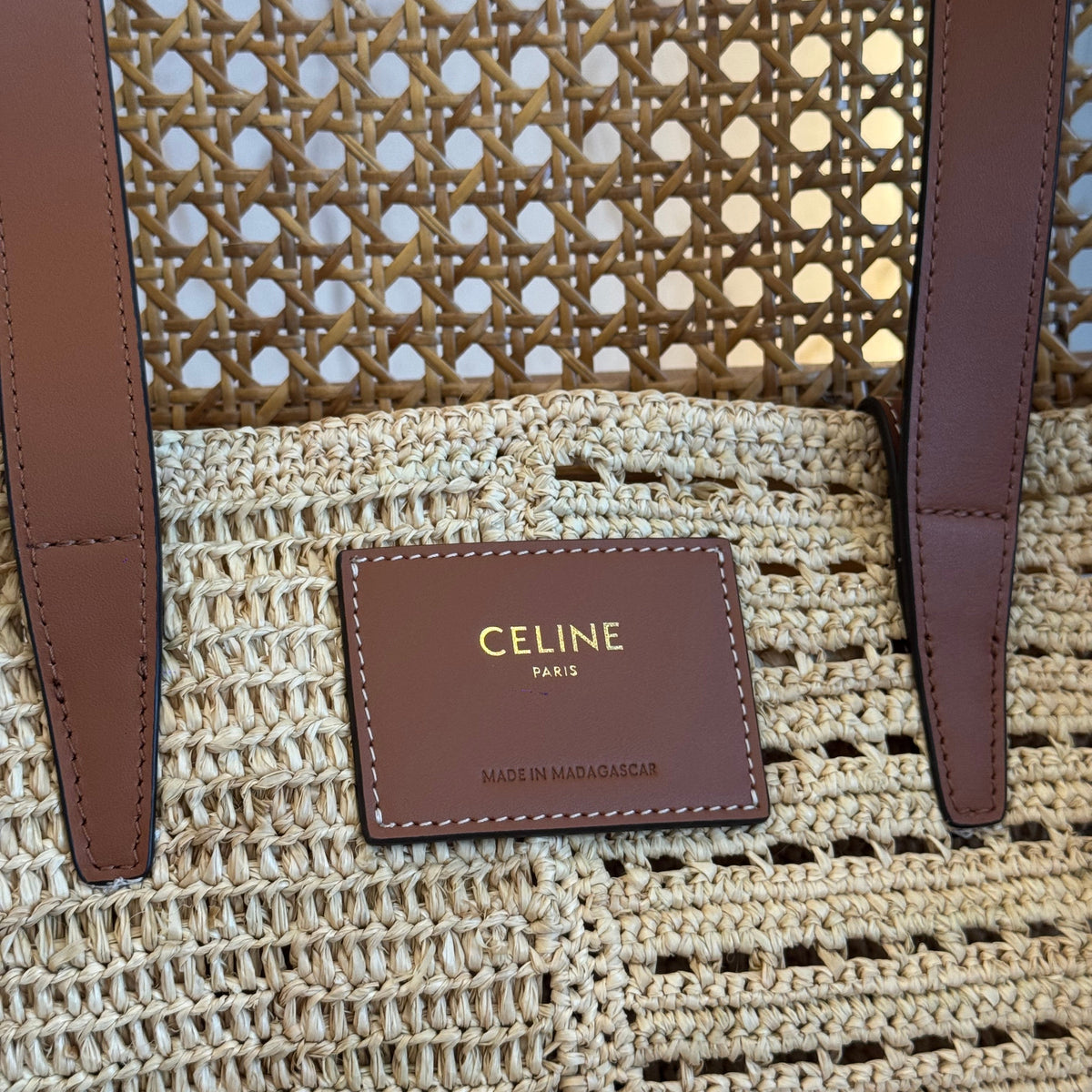 Front view of Celine Couffin Panier Bag premium cel couffin panier bag