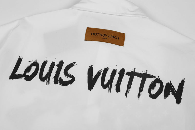 Back view of Louis Vuitton luxury clothing with logo-detail design