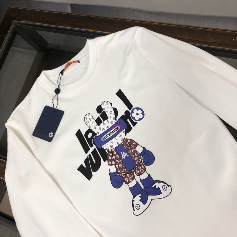 Close-up detail shot of Louis Vuitton luxury clothing with relaxed-fit cut