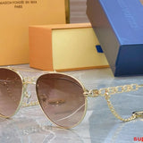 Close-up detail view of Louis Vuitton unisex sunglasses