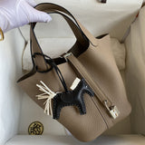 Sophisticated bag shown from front angle