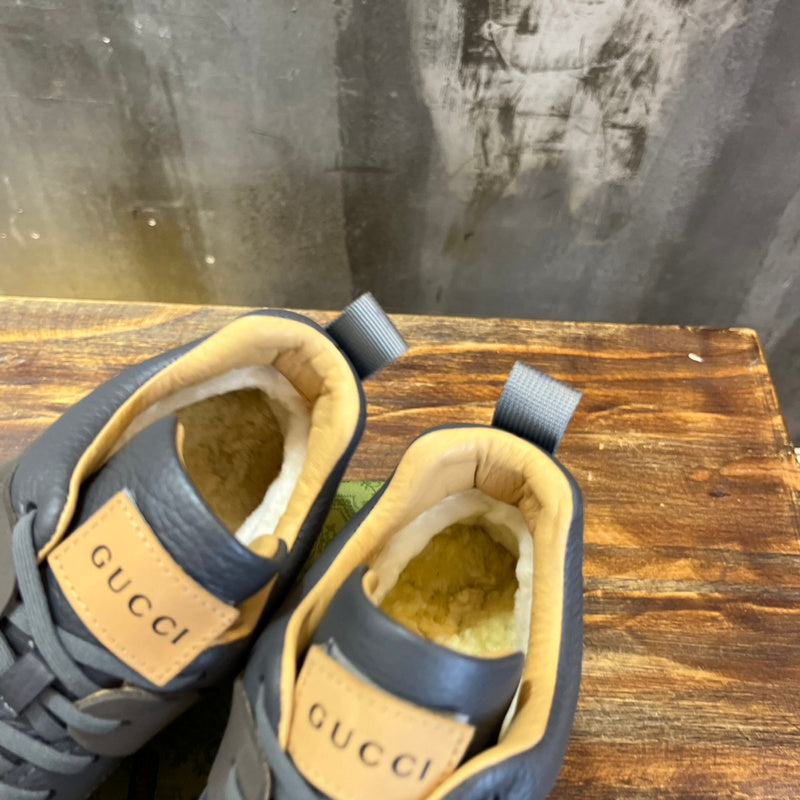 Gucci soft grey luxury sneakers view 8 classic court silhouette