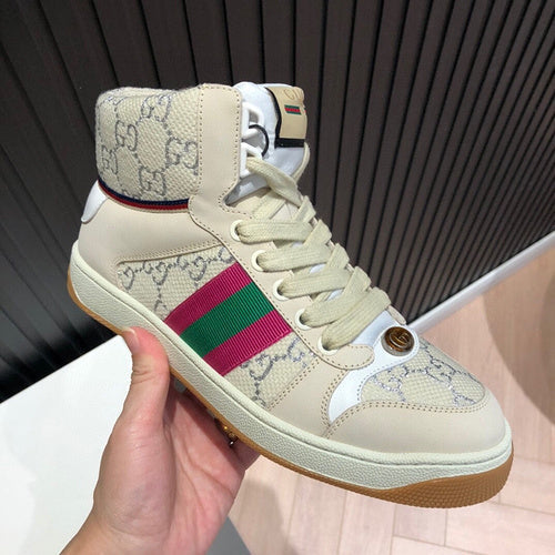 Gucci stone beige luxury sneakers view 11 padded collar comfort
