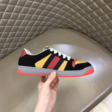 Gucci crisp white luxury sneakers view 5 retro runner design