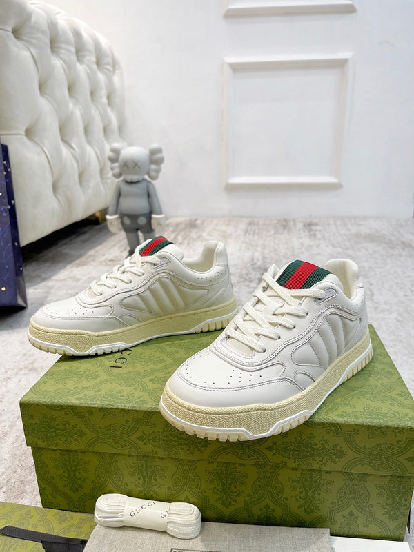 Gucci crisp white luxury sneakers view 8 heritage-inspired look