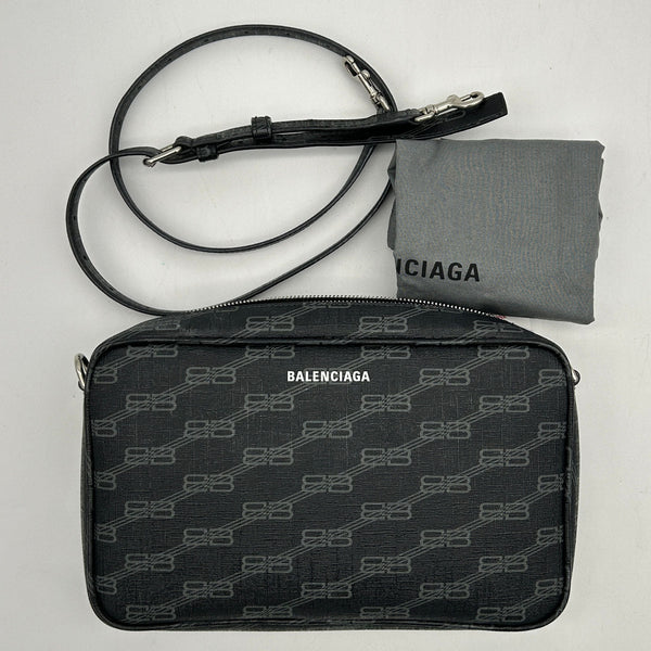 Balenciaga BB Monogram Signature Medium Camera Shoulder Bag 2120700132264 — Designer Shoulder Bag