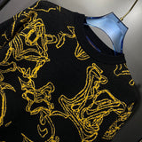 Close-up detail shot of Louis Vuitton luxury clothing with runway-inspired design