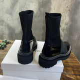 Givenchy Chocolate Brown Combat Boots - Angled View