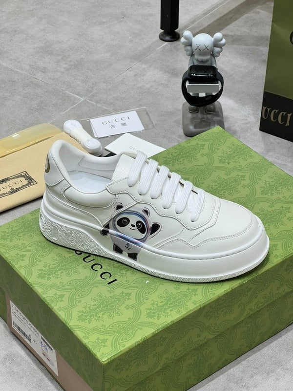 Gucci fresh white-and-black luxury sneakers view 6 breathable knit upper