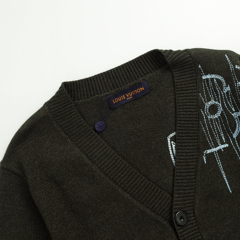 Side profile of Louis Vuitton luxury clothing with relaxed-fit cut