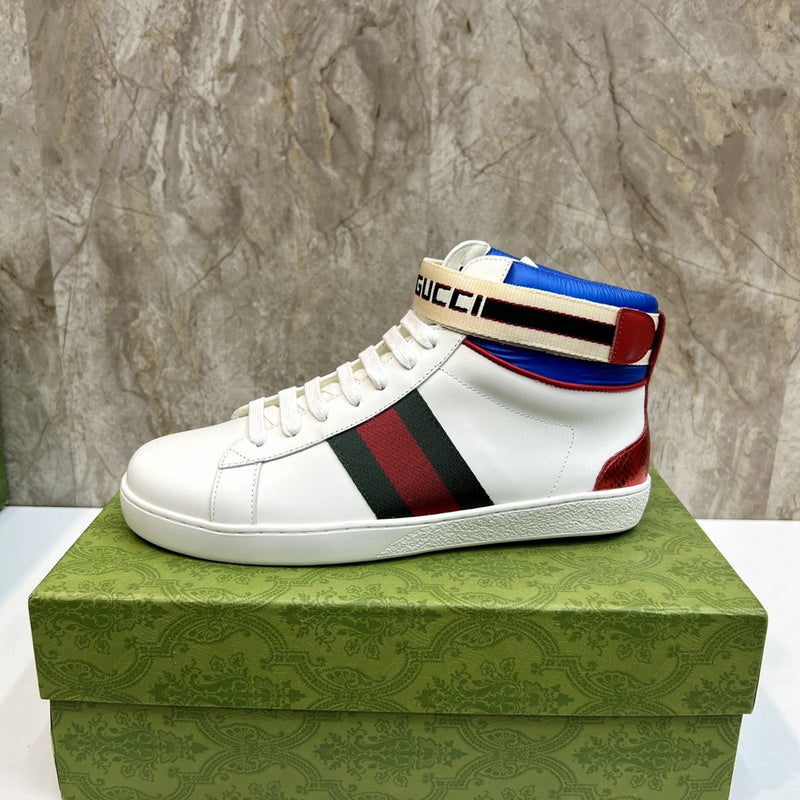 Gucci fresh white-and-black luxury sneakers view 10 signature lace-up style