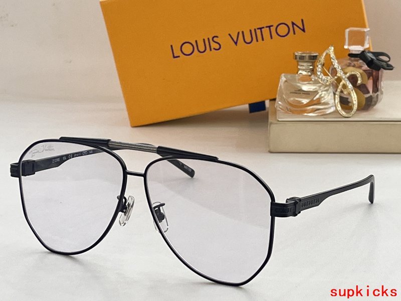 Close-up detail view of Louis Vuitton unisex sunglasses