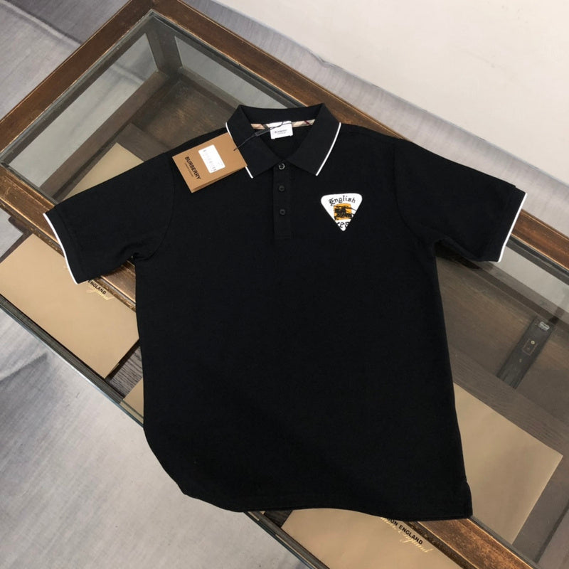 Front view of Polo cotton polo shirt with signature branding