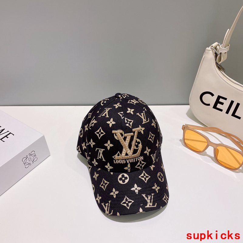 Close-up detail view of Louis Vuitton unisex cap