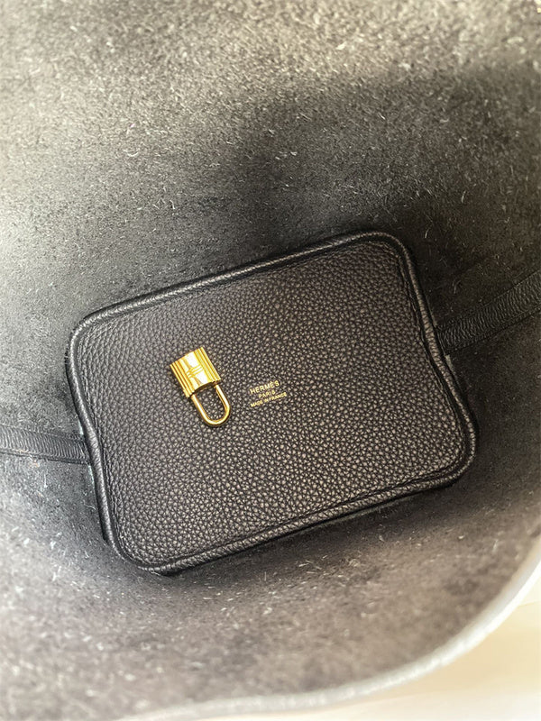 Side view of sophisticated structured handbag