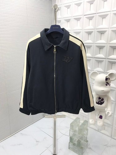 Front view of Louis Vuitton luxury clothing with tailored silhouette