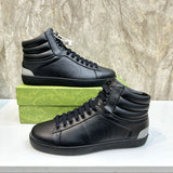 Gucci tonal black luxury sneakers view 6 bold athletic profile