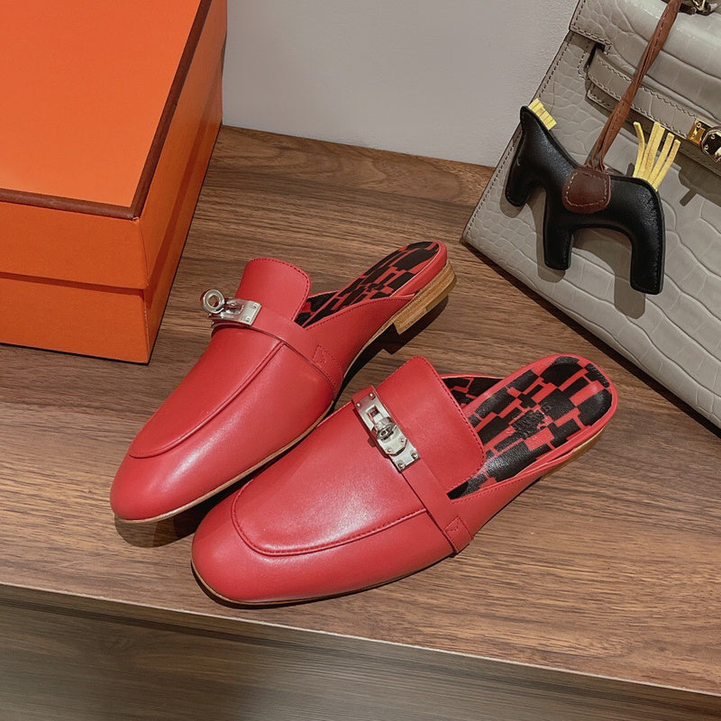 Hermès Red Slip-On Sneakers - Detail Shot of Craftsmanship