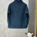 Side profile of Louis Vuitton luxury clothing with runway-inspired design