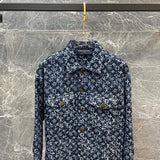 Front view of Louis Vuitton luxury clothing with logo-detail design