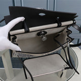 Side view of minimalist structured handbag