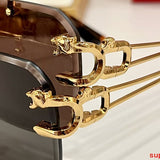 Close-up detail view of Cartier unisex sunglasses