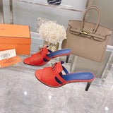 Hermès Nude Ankle Strap Heels - Side Profile View