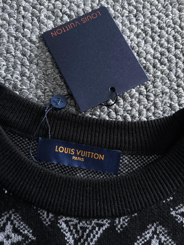 Back view of Louis Vuitton luxury clothing with logo-detail design