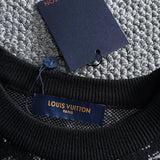 Back view of Louis Vuitton luxury clothing with logo-detail design