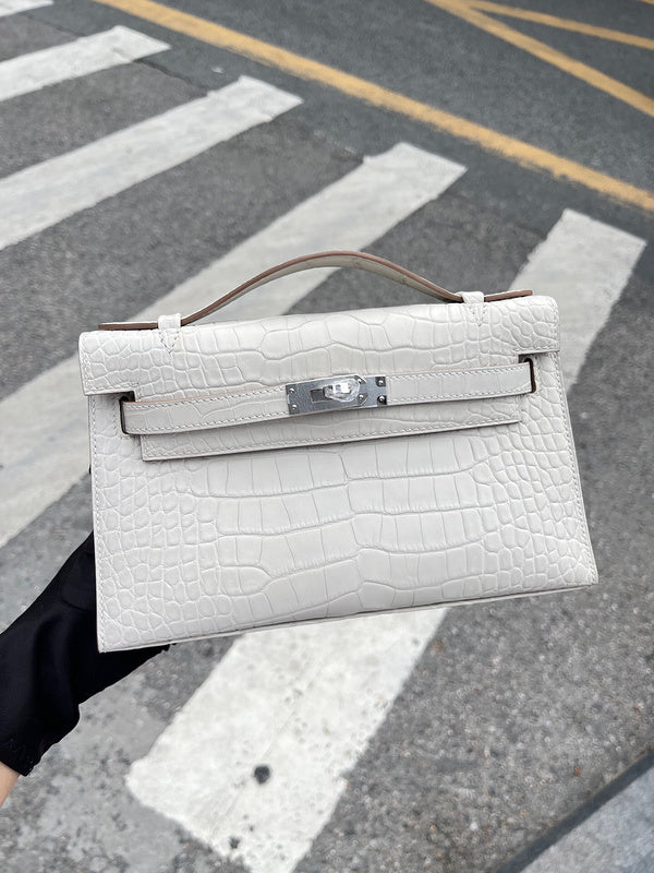 Close-up detail of polished bag design