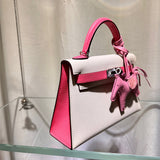  Sleek crossbody bag carried on shoulder