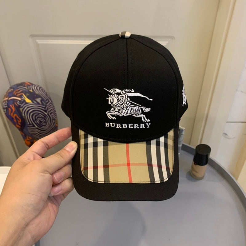 Angled view of Burberry unisex cap