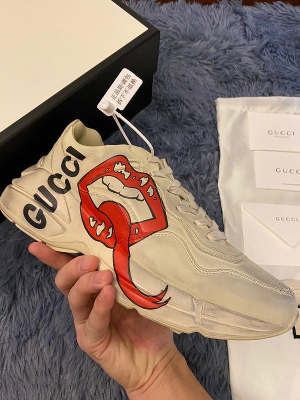 Gucci sneakers detailed view showing premium designer craftsmanship