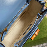 Side view of elegant structured handbag