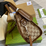 Top view of modern chic women's handbag – women's designer-style accessory