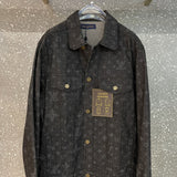 Side profile of Louis Vuitton luxury clothing with label-forward styling