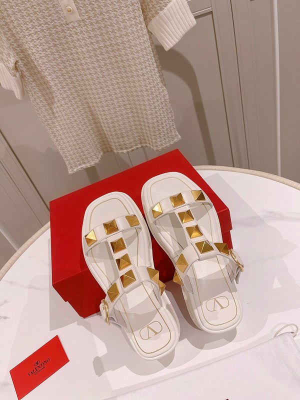 Close-up of Valentino Garavani shoes craftsmanship