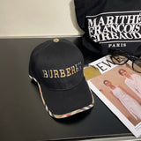 Close-up detail view of Burberry unisex cap