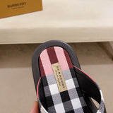 Burberry Tan Block Heel Pumps - Close-Up Texture View