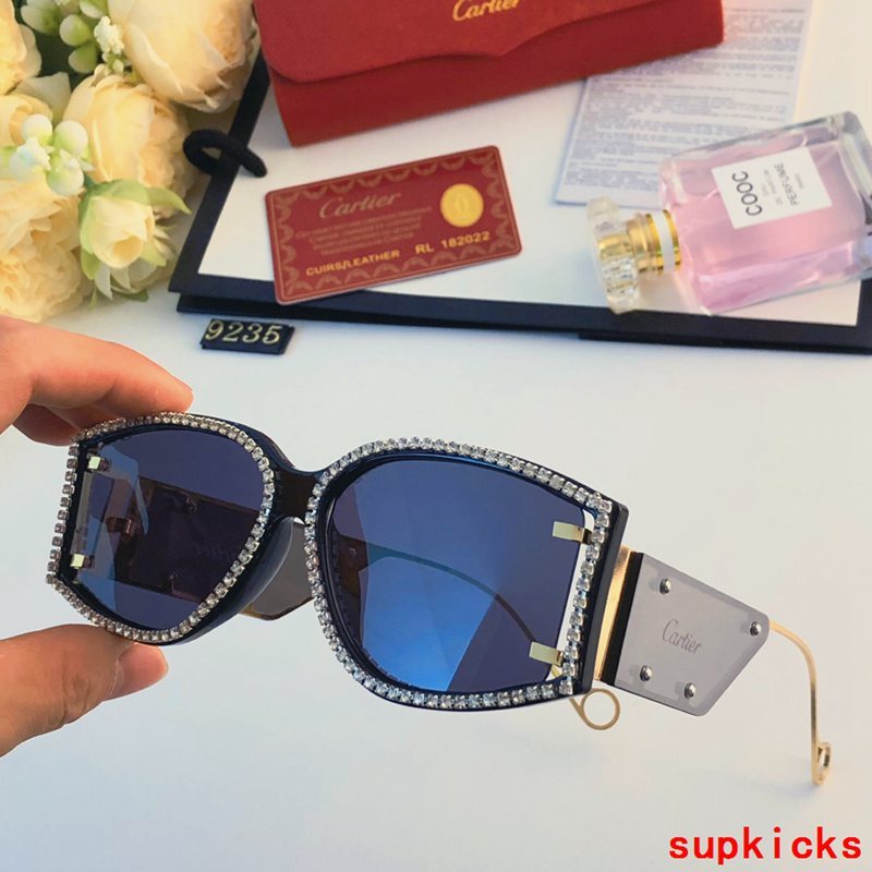 Close-up detail view of Cartier unisex sunglasses