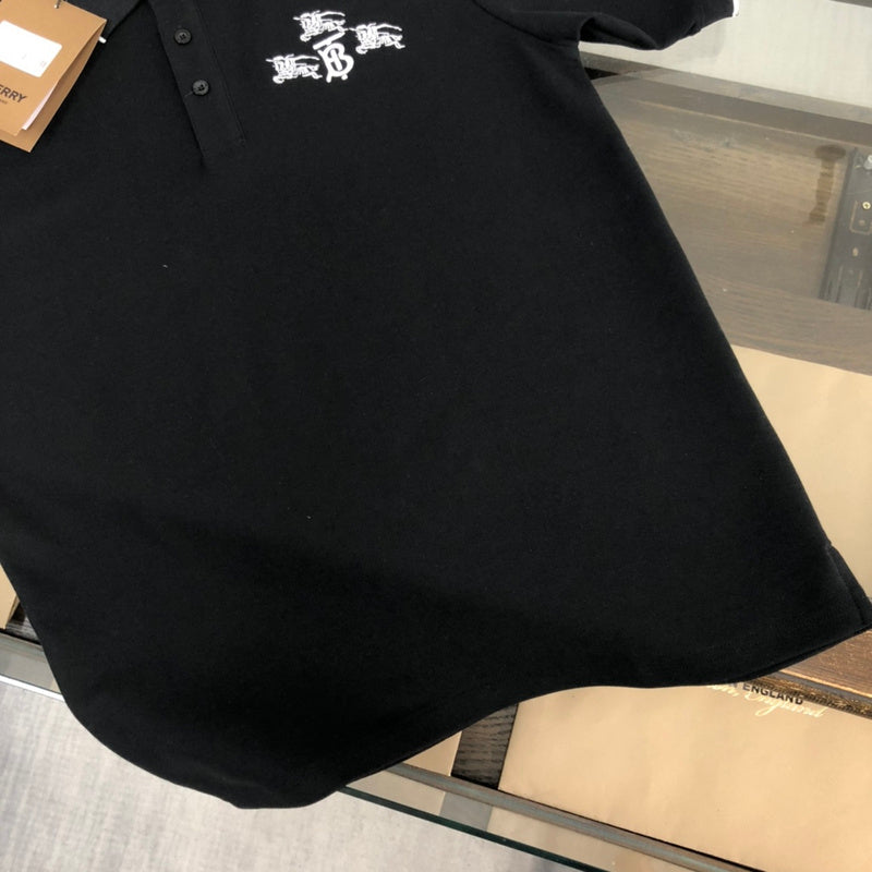 Back view of Polo cotton polo shirt with monogram-inspired silhouette