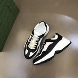 Gucci stone beige luxury sneakers view 9 bold athletic profile