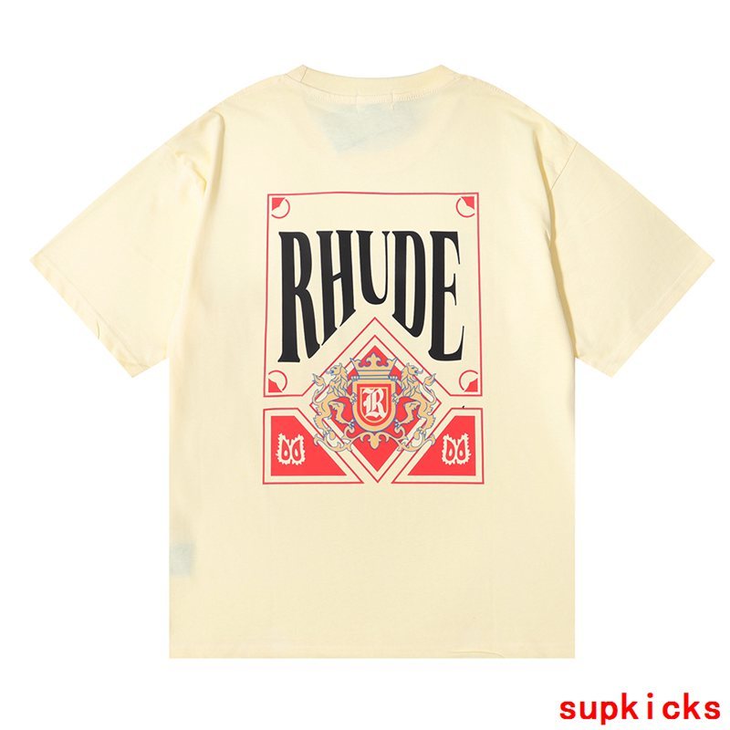Back view of Rhude luxury clothing with streetwear-inspired cut