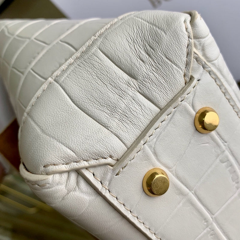 Bold Faux Leather Handbag - Signature Hardware Accents | Women's Everyday Carry Handbag #1730 - back view (image 4) of designer-inspired handbag
